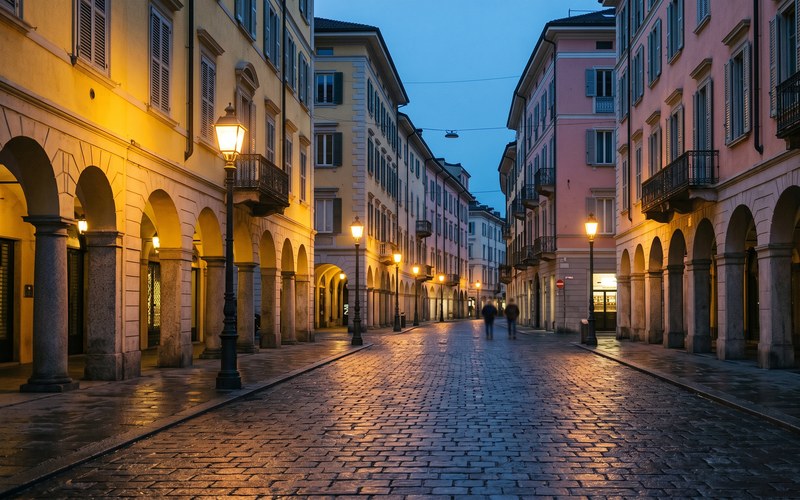 Tio.ch — Lugano, la notte e la sicurezza: una riflessione necessaria · Historisches Zentrum von Lugano mit Laternenlicht in der Abenddämmerung